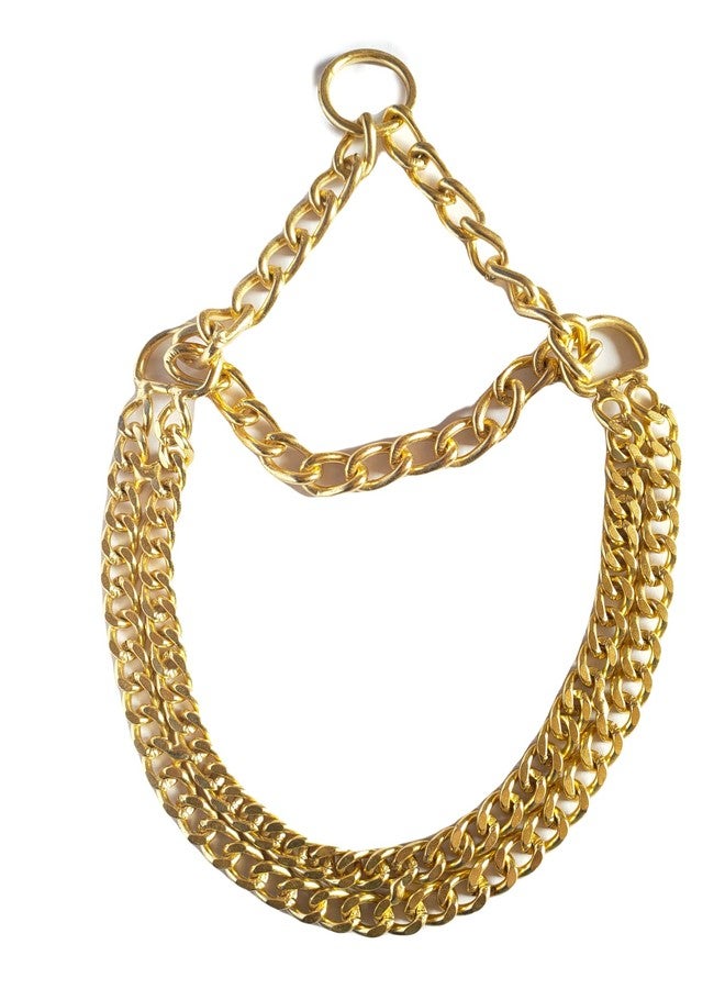 Pups&Pets Pet Fancy Choke Chain Collar Diamond Cut, Dog Choke Chain Martingale Collar Grinded - 24 Inch for Large Dog Neckless (Gold Color, 2 Layer Choke Chain) - Image 3